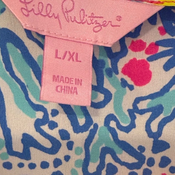 Lilly PULITZER EUC Lettie Silk Caftan top Size L/XL - Picture 7 of 9